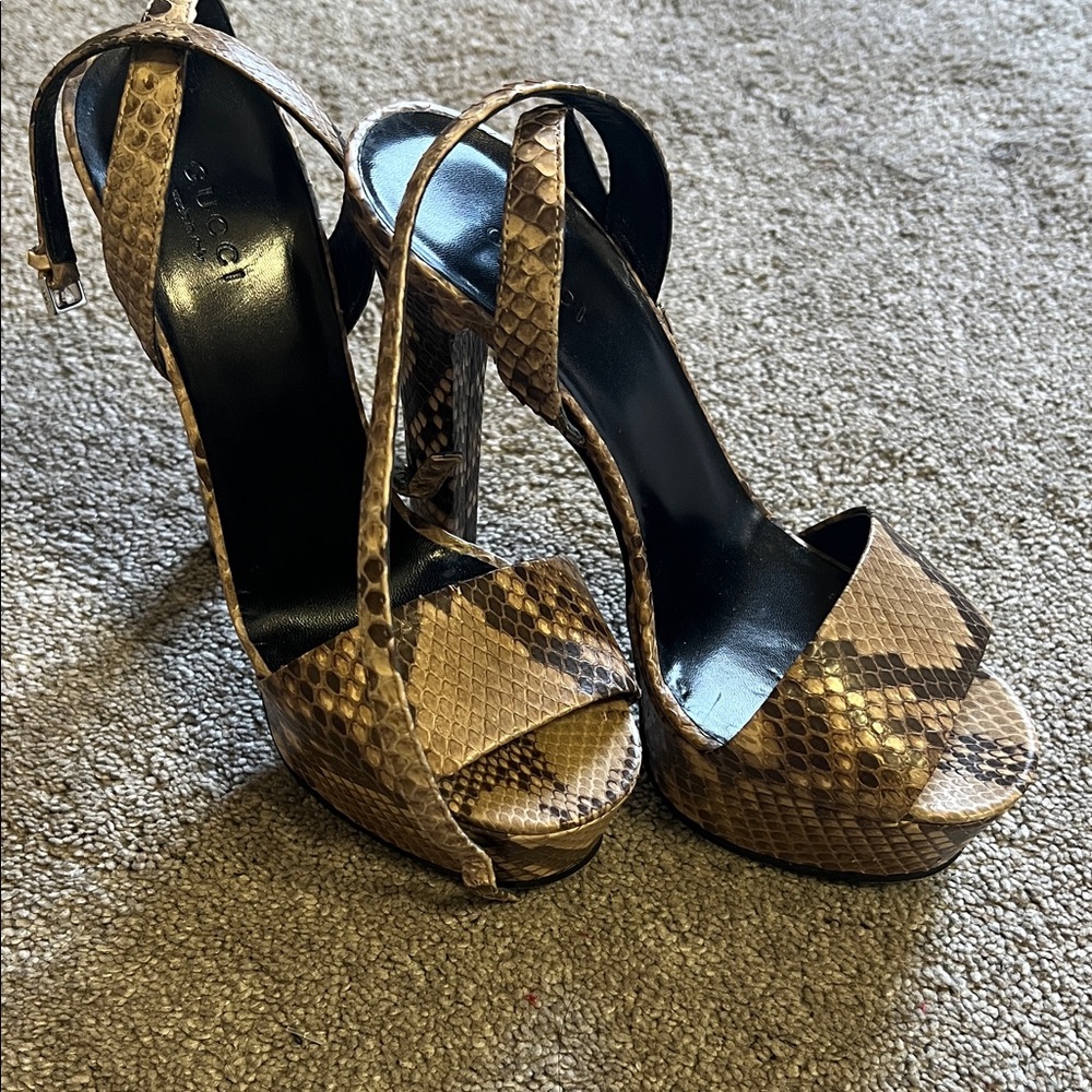Gucci Python Platform Heels | Genuine Snakeskin |… - image 1